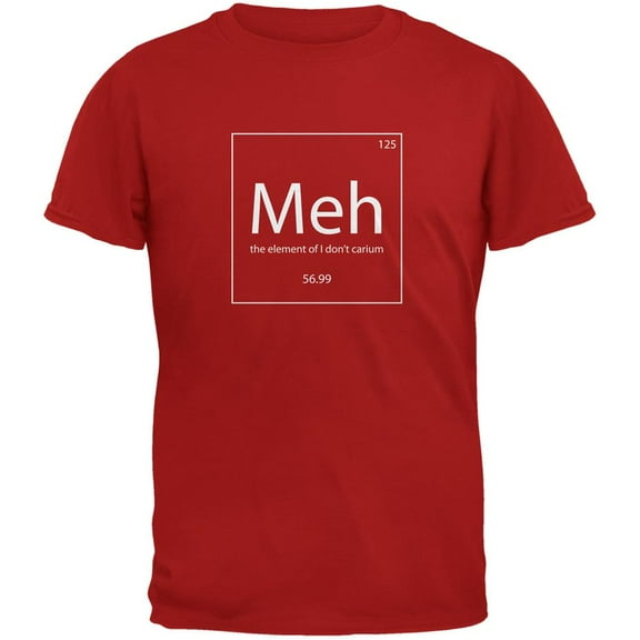 Meh Periodic Table Red Adult T-Shirt - 2X-Large