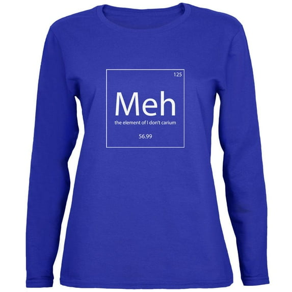 Meh Periodic Table Womens Long Sleeve T Shirt Royal 2XL
