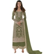 Mehendi Wear Pakistani Designer Salwar Kameez Dress Indian Plazzo Suits  Mehendi Green, 4XL - 50