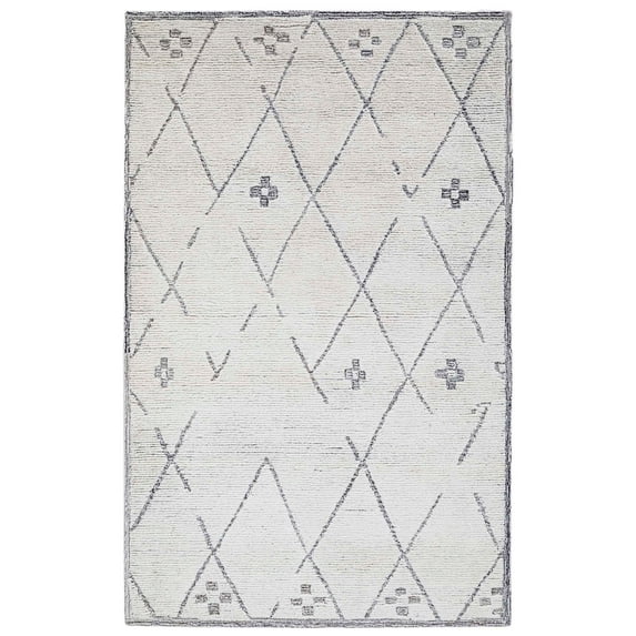 Meher Diamond Area Rug, Charcoal - 8'x10'