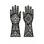 Mehndi Hand Stencil Set with Two Unique Designs, Henna Pattern Sheets for Bridal, Wedding & Festival Hand Decoration | Easy Apply