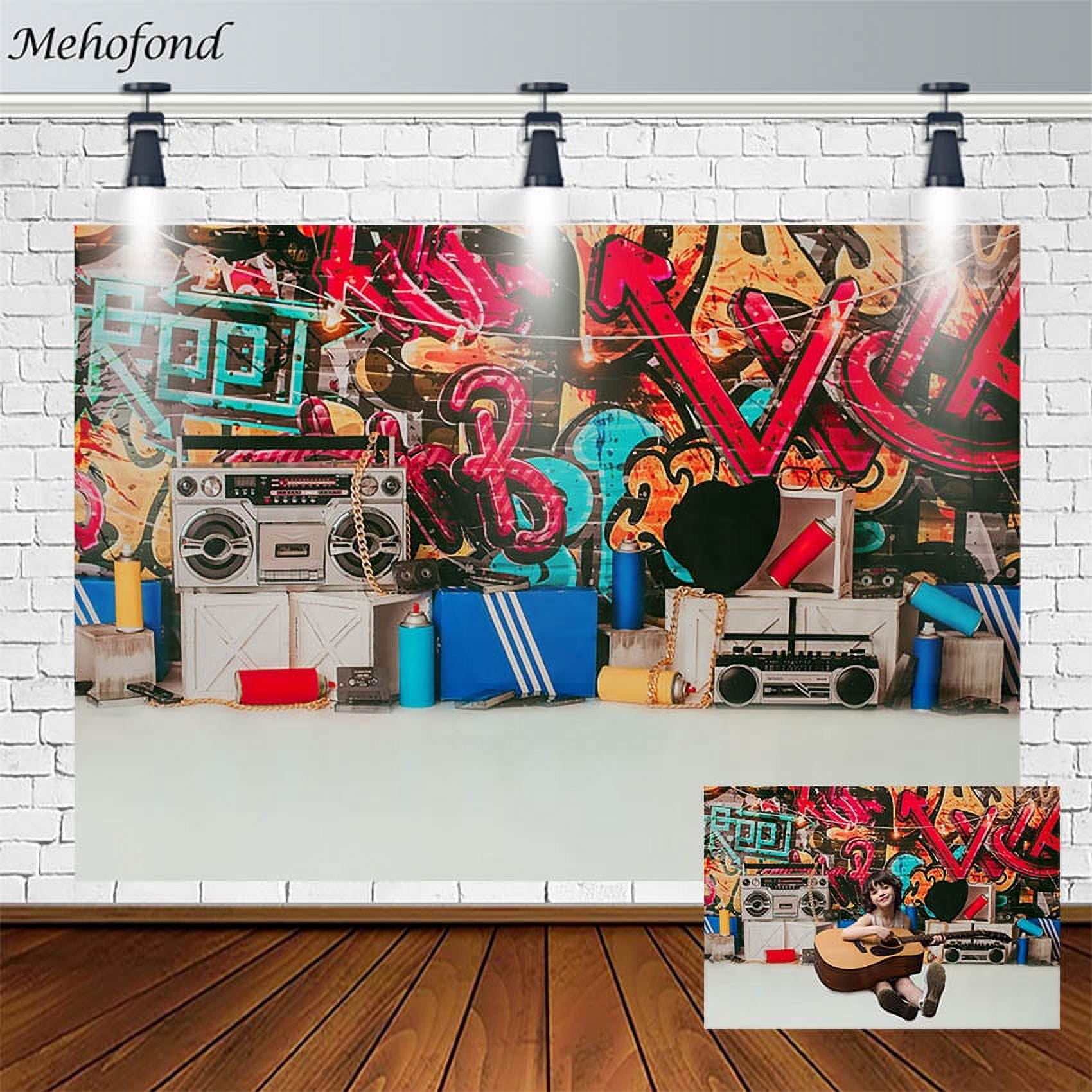 Mehofond 80s 90s Backdrop Doodle Radio Art Party Photography Background ...