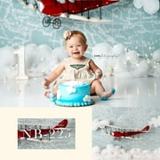 Mehofond Aircraft Cloud World Map Photography Background Children Birthday Baby Shower Vinyl Backdrop For Photo Studio Photocall