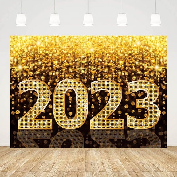 Mehofond Black Gold Glitter 2024 Year Theme Photography Backdrop Welcome New Year Portrait Family Party Background Photo Studio