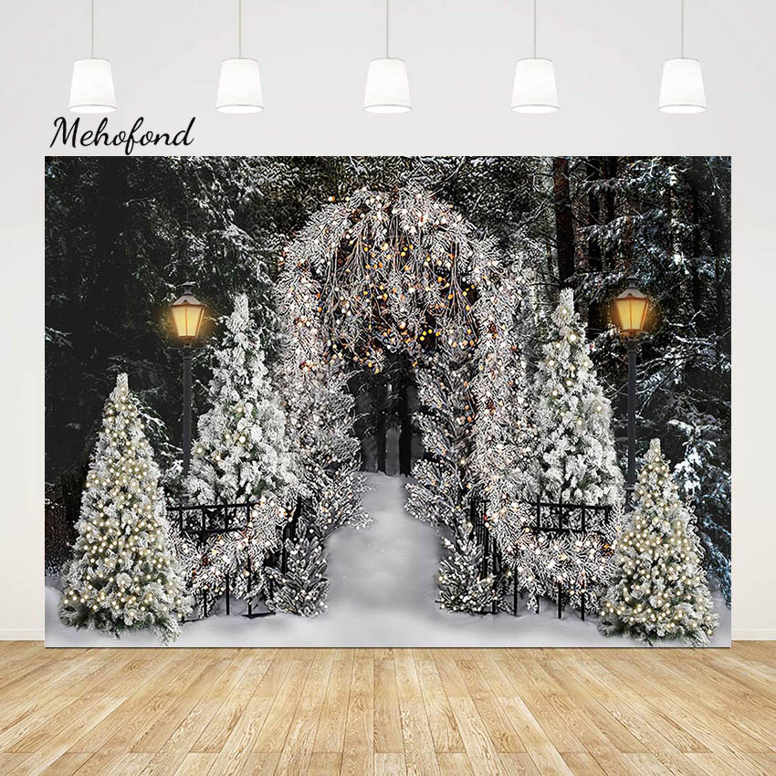 MEHOFOND 2,1 X 1,5 M Weihnachtshintergrund Winter Schnee Szene