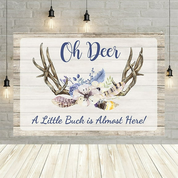 Mehofond Boy Welcome Baby Happy Birthday Party Backdrop Oh Buck Deer Board Photography Background Props Photo Studio Photoz
