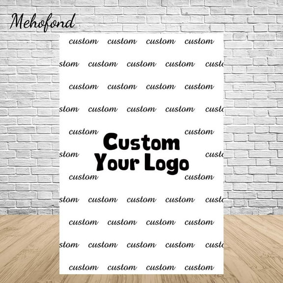 Mehofond Custom Your Logo Backdrop r Personalized Cartoon Wedding Birthday Party Kids Portrait Photography Background Props