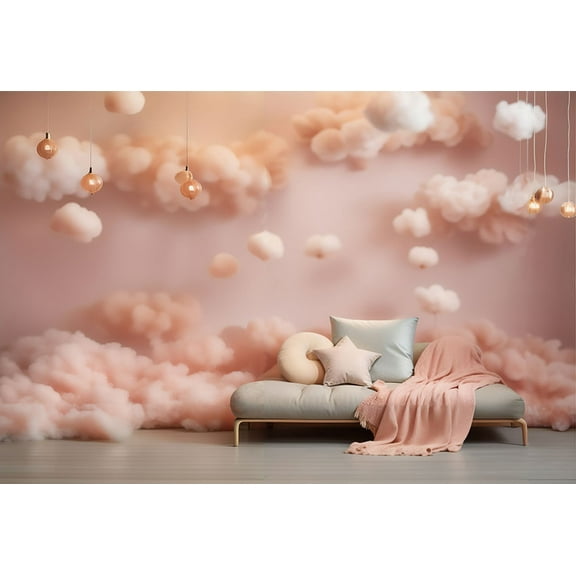 Mehofond Photo Backdrop for Photography Newborn Baby Birthday Party Blue Sky White Clouds Background r Photo