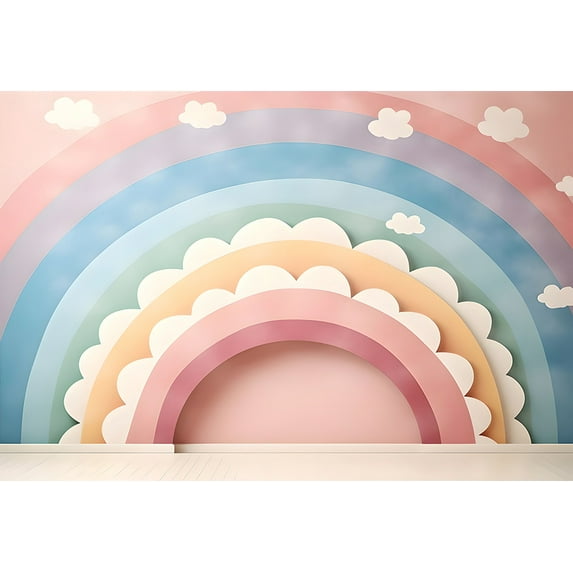 Mehofond Photography Backdrop Gradient Clouds Kids Birthday Party Colorful Balloon Background Cake Smash r Photocall