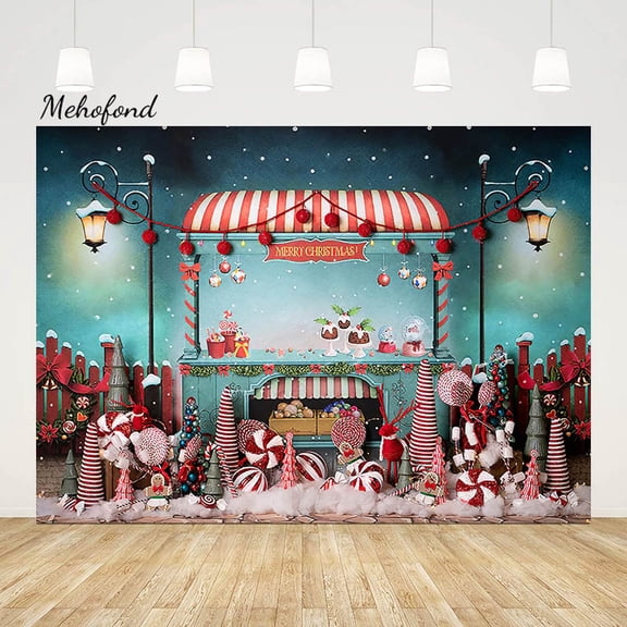Mehofond Photography Backdrop Outdoor Merry Christmas Party Kids Baby Holiday Photocall Candy Bar Background r Photo Studio