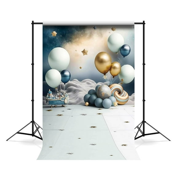 Mehofond Photography Backdrop Starry Sky Gold Balloon r Newborn Baby Birthday Party Cloud Background Photo Studio Props