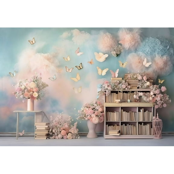 Mehofond Photography Backdrops Flower Clouds r Newborn Birthday Party Pink Dreamy Butterfly Star Background Photoz Studio
