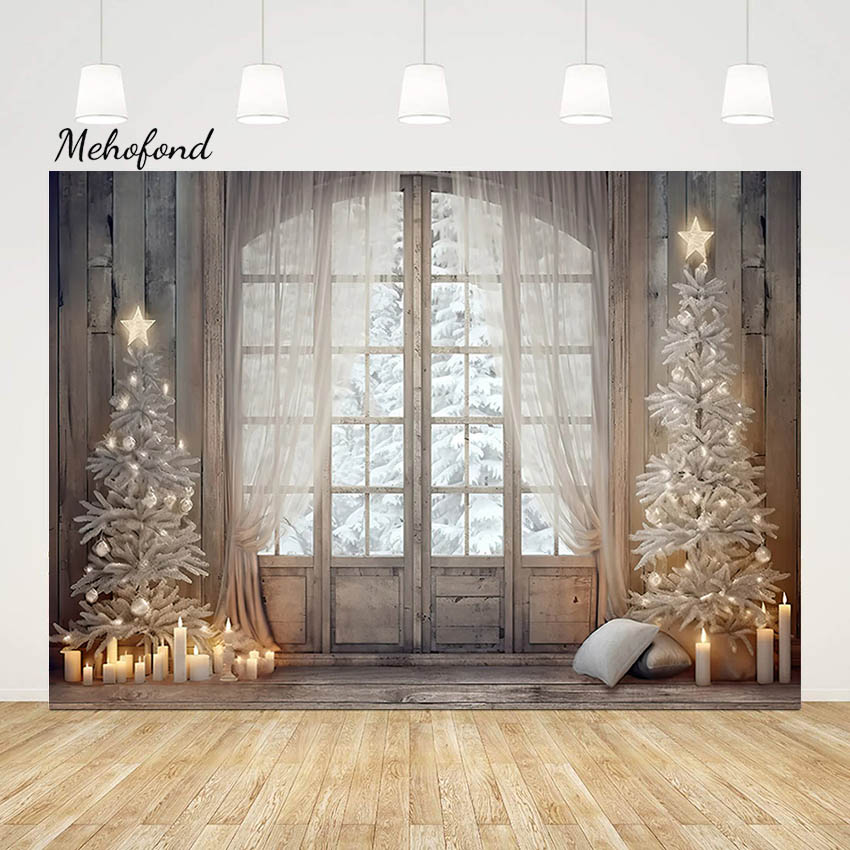 Mehofond Photography Background Xmas Trees Star Child Birthday Party ...