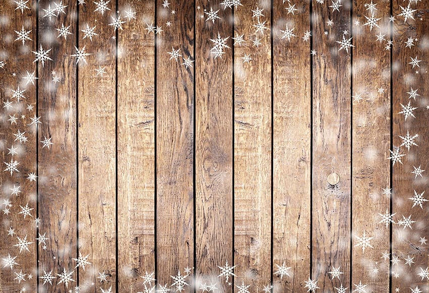 Mehofond Rustic Wood Photography Background Shinning Lights Snowflake ...
