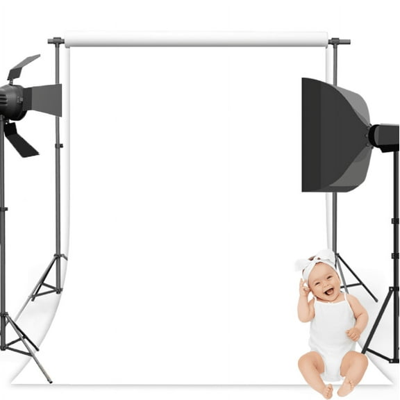 Mehofond Solid Color Soft Poly Pure White Photography Backdrop Kids Baby Birthday Portrait Background Photo Studio Photoshoot