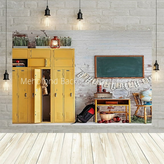 Mehofond Welcome Back To School Photograph Background for Students Blackboard Schoolbag Desk Backdrop for Photo Studio Banner