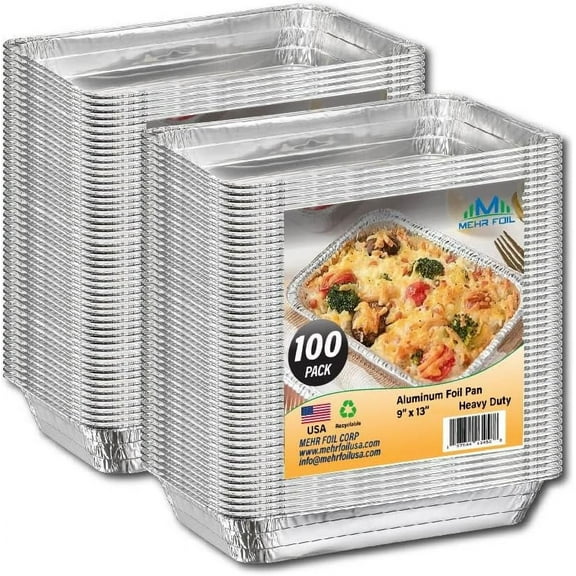Mehr 9" x 13" Heavy Duty Aluminum Pans, Half Size Medium,