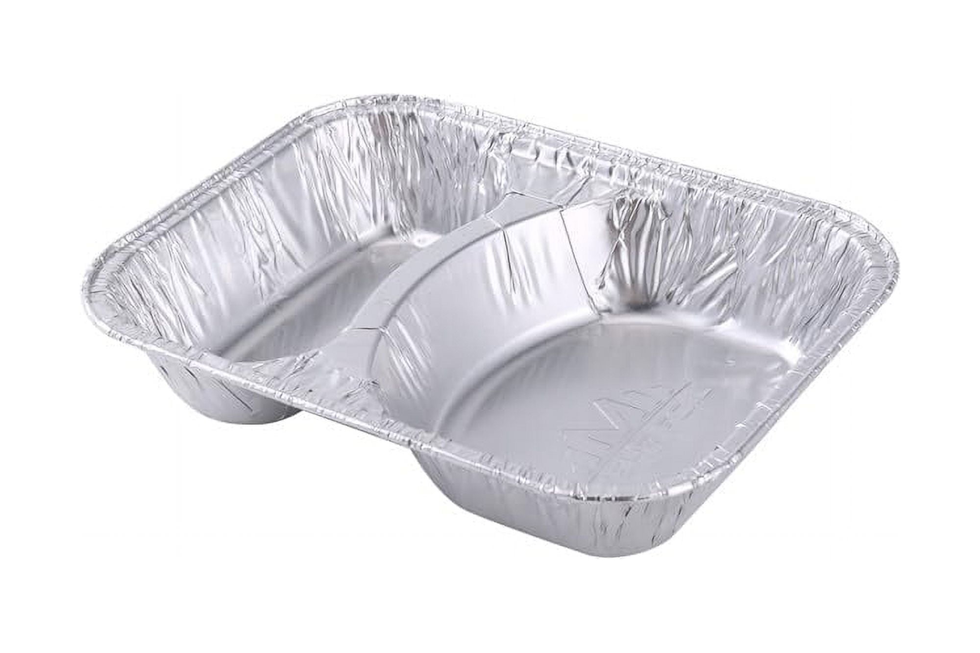 Mehr Foil Aluminum 2 Compartment Shallow Burgers Pans 1000/cs, Perfect