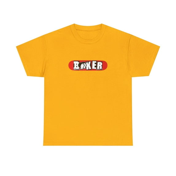 Mehrathon x Baker Deck Skateboard 2000s Skate Vintage Classic T Shirt Print - Gold / XL