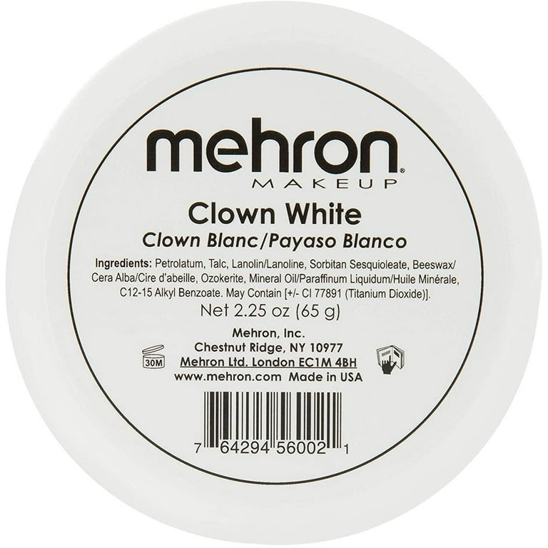 Den sandsynlige Ubestemt mareridt Mehron Makeup Clown White Professional Makeup (2.25 oz) - Walmart.com