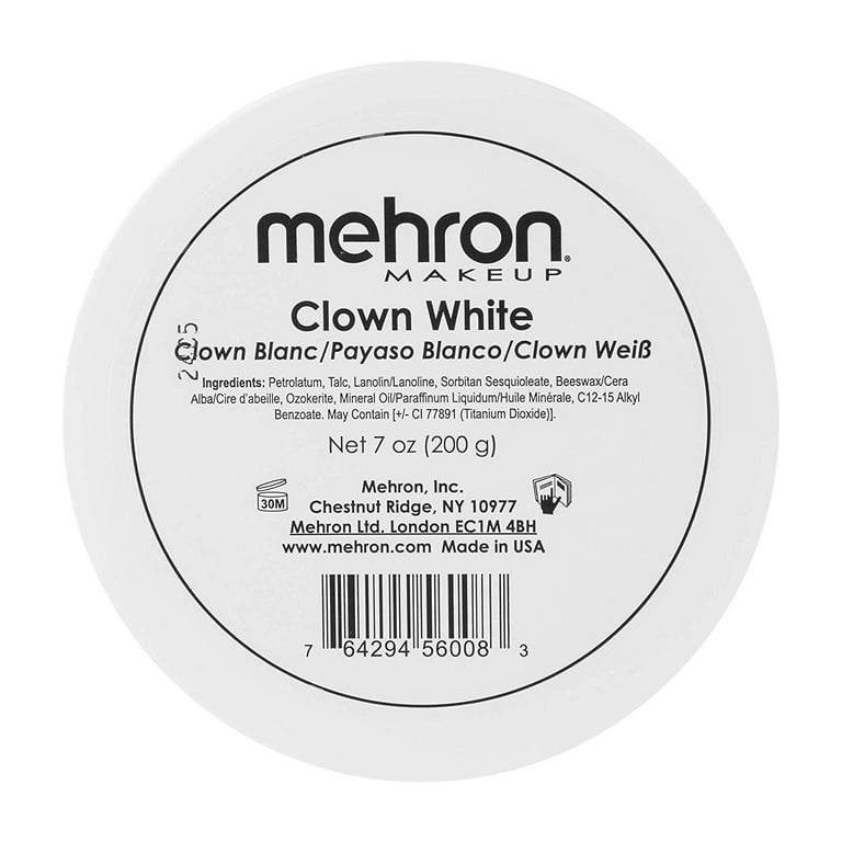Clown White Lite Mehron 2 oz.