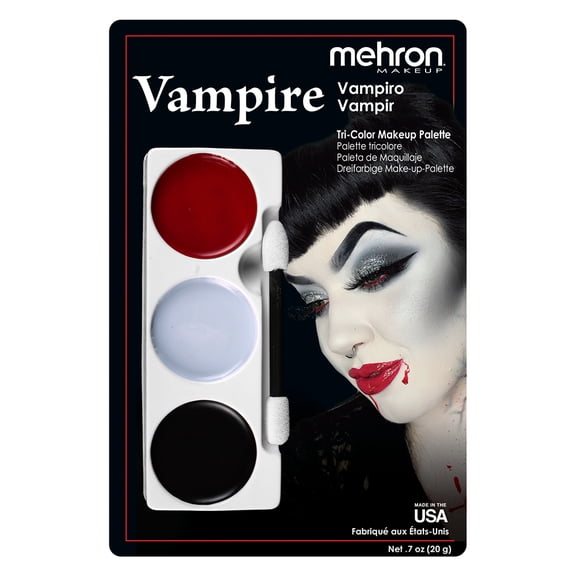 Mehron Makeup Tri-Color Halloween Makeup Palette (VAMPIRE)