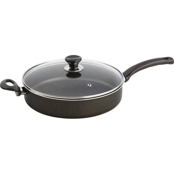 Mehtap Saute Pan with Lid and Two Handles, Teflon Classic Nonstick Frying Skillet Black