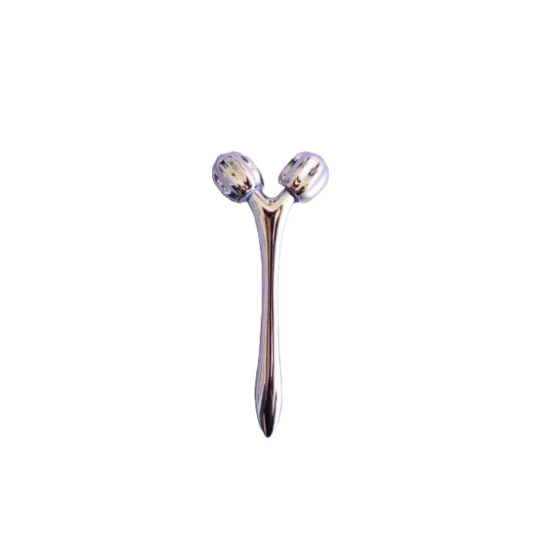 Mei Apothecary MiniSculpt Stainless Steel Mini Facial Massager - Metal Face Roller for Sculpting, Neck & Eye Massage, Depuffing, Skincare Gift