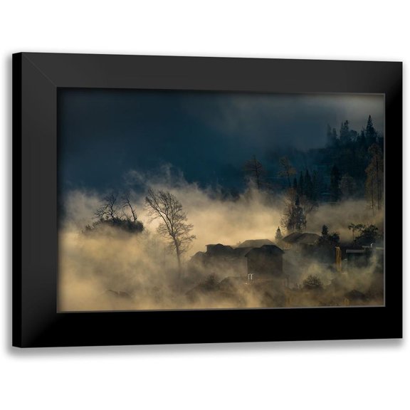 Mei, C. 14x11 Black Modern Framed Museum Art Print Titled - Misty Village
