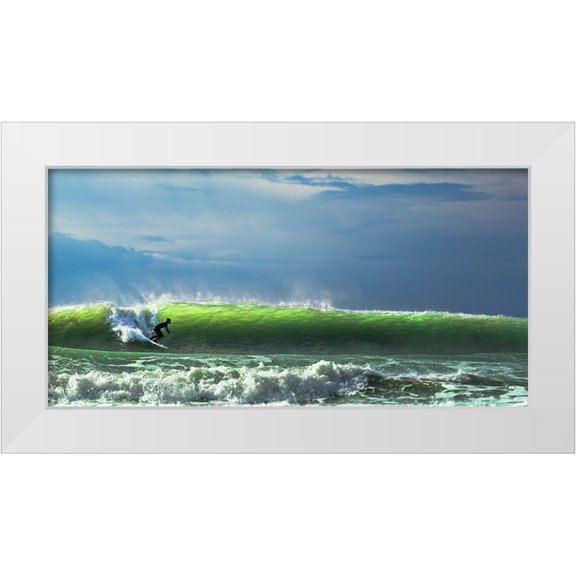 Mei, Massimo 14x9 White Modern Wood Framed Museum Art Print Titled - Catch The Wave