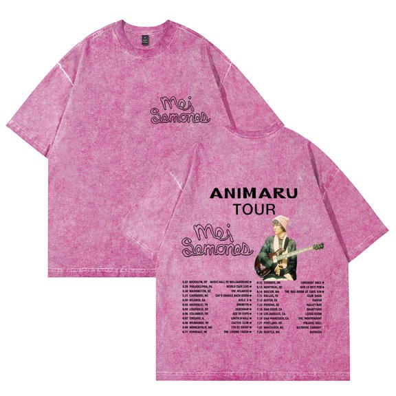 Mei Semones Animaru Tour T-shirts Merch Unisex Vintage Cotton Wash Tees Short Sleeve O-neck Tops