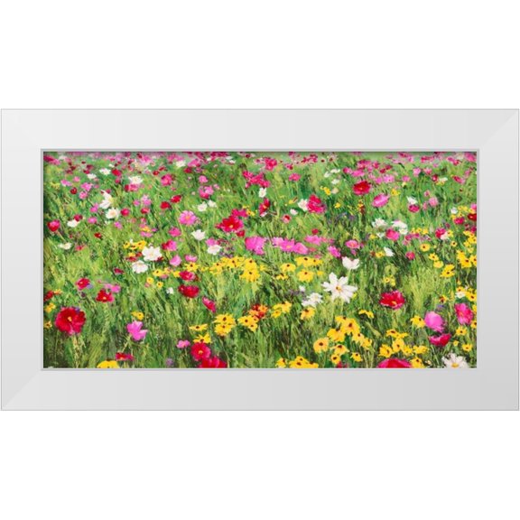 Mei, Silvia 14x9 White Modern Wood Framed Museum Art Print Titled - Field of Flowers