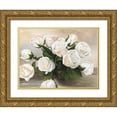 thumbnail image 1 of Mei, Silvia 24x19 Gold Ornate Wood Framed with Double Matting Museum Art Print Titled - Vaso di rose, 1 of 4