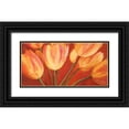 thumbnail image 1 of Mei, Silvia 32x18 Black Ornate Wood Framed with Double Matting Museum Art Print Titled - Orange Tulips, 1 of 4