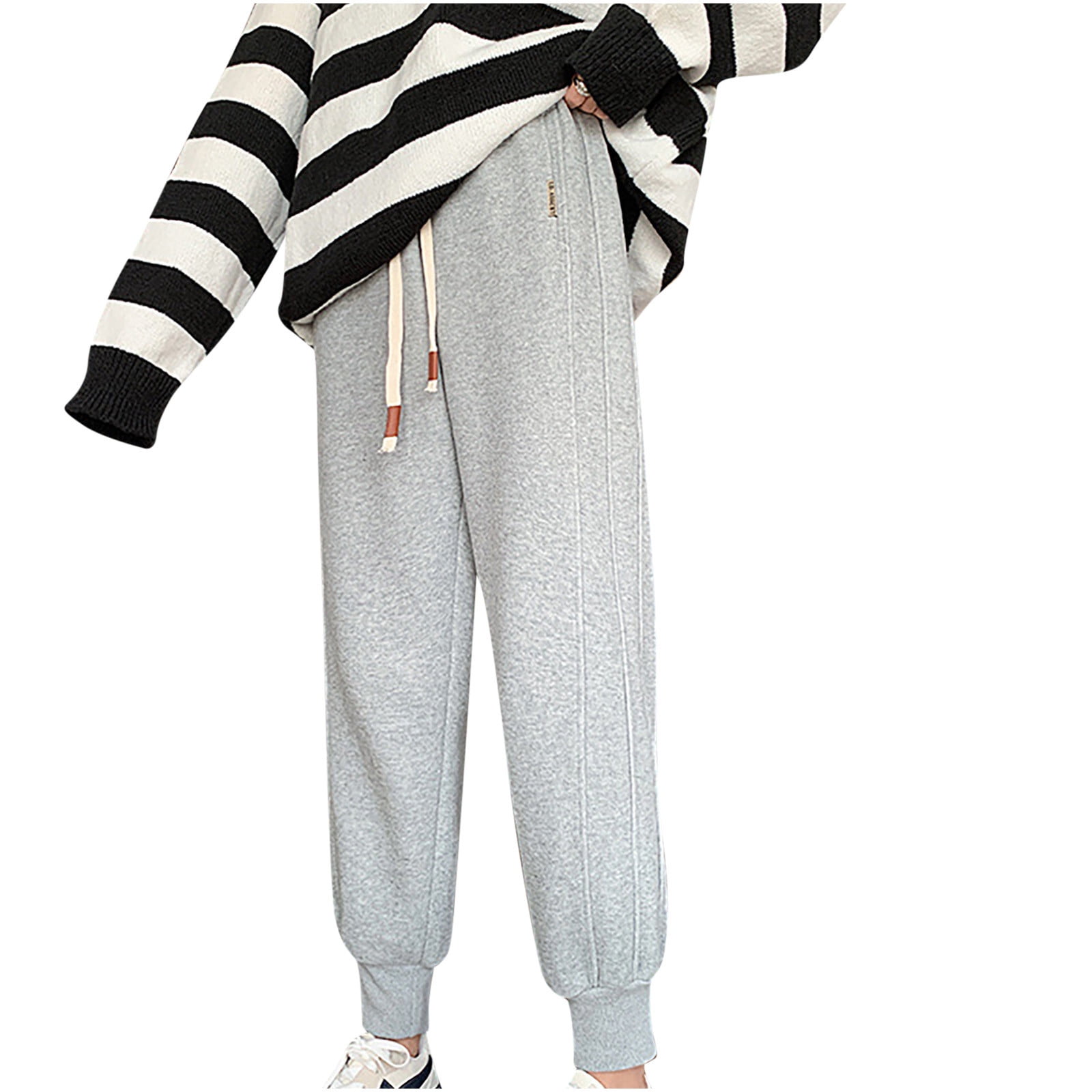 Mei123Yuan Clearance Pants Women's Pants Lounge Pants Solid Color