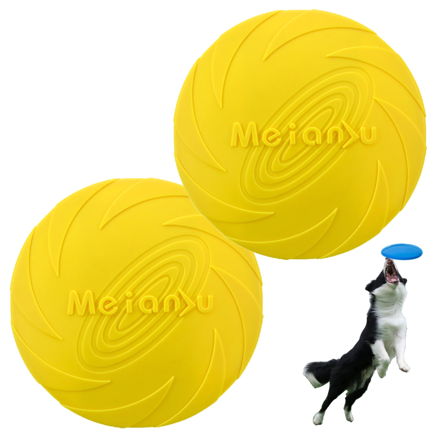 Frisbee Per Cani In Gomma - 2 Pezzi, Diametro 18cm, Giocattolo Da Esterno - Foto 4