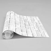 Meiban 17.7" X 393.7" Gray/White Brick Wallpaper Peel and Stick Removable Wall Paper Self-Adhesive Brick Backsplash Wallpaper fot Funiture Home Decoration