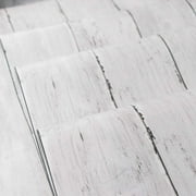 UMIGGEE 17.7-in x 511.8-in White Gray Wood Peel and Stick Wallpaper Self-Adhesive Removable Contact Paper for Kitchen Countertop Home Decoration Wall Covering Home Renovation