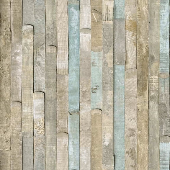 Meiban 17.71" x 236.2" Wood Wallpaper Rustic Distressed 3D Brown&Blue Wood Peel and Stick Wallpaper Self-Adhesive Removable Wall Paper Wood Plank Covering Decor Vintage Wood Panel Wooden Vinyl Film
