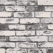 Meiban 24"x196" Grey Brick Wallpaper Peel and Stick Wallpaper 3D Textured Faux Brick Paper Self Adhesive Removable Home Decorative Contact Paper Backsplash Wall Paper Shelf Drawer Liner Vinyl Film DIY