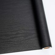 Meiban Black Wood Peel and Stick Wallpaper 15.74" x 118" Wood Grain Contact Paper Removable Self-Adhesive Wall Paper Film for Furniture Decoration
