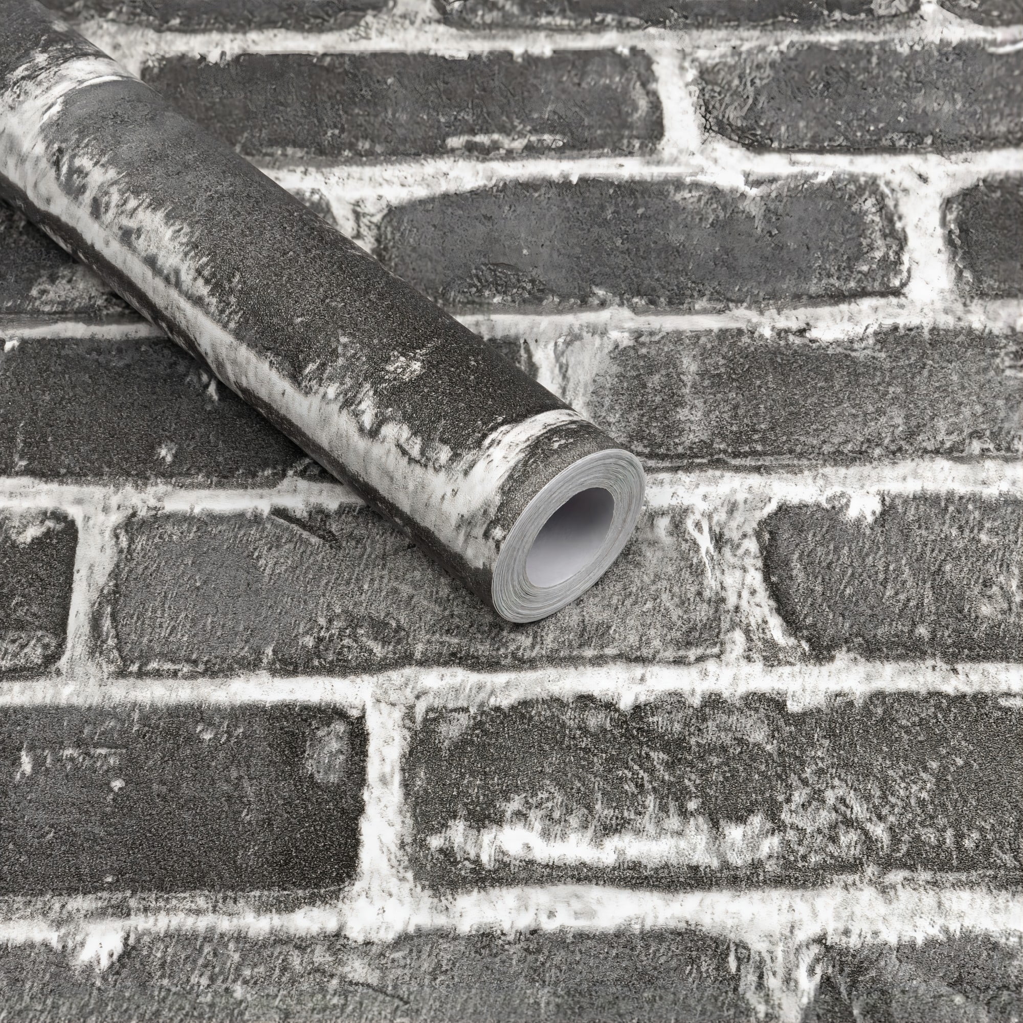 UMIGGEE Dark Grey Brick Wallpaper 17.5"x118" Textured Wallpaper Self Adhesive Wallpaper Industrial Style Wall Paper Removable Home Decorative DIY Wall Covering Old Furniture Renovation