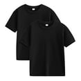 thumbnail image 1 of Meichang 2 Pack Boys Girls T-Shirts Summer Tops Short Sleeve Crew Neck Kids Shirt Basic Tees Soft Loose Fit Casual Tshirts Black 5 Years, 1 of 6