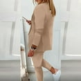 thumbnail image 1 of Meichang 2 Piece Blazer Set Solid Lapel Long Sleeve Open Front Suit and Pants Set Elegant Business Cardigan With Pockets, 1 of 5
