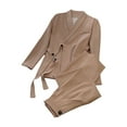 thumbnail image 1 of Meichang 2 Piece Outfits for Women Casual Long Sleeve Solid Blazer with Pants Set Business Suit with Belt Elegant Lady Outwear, 1 of 8