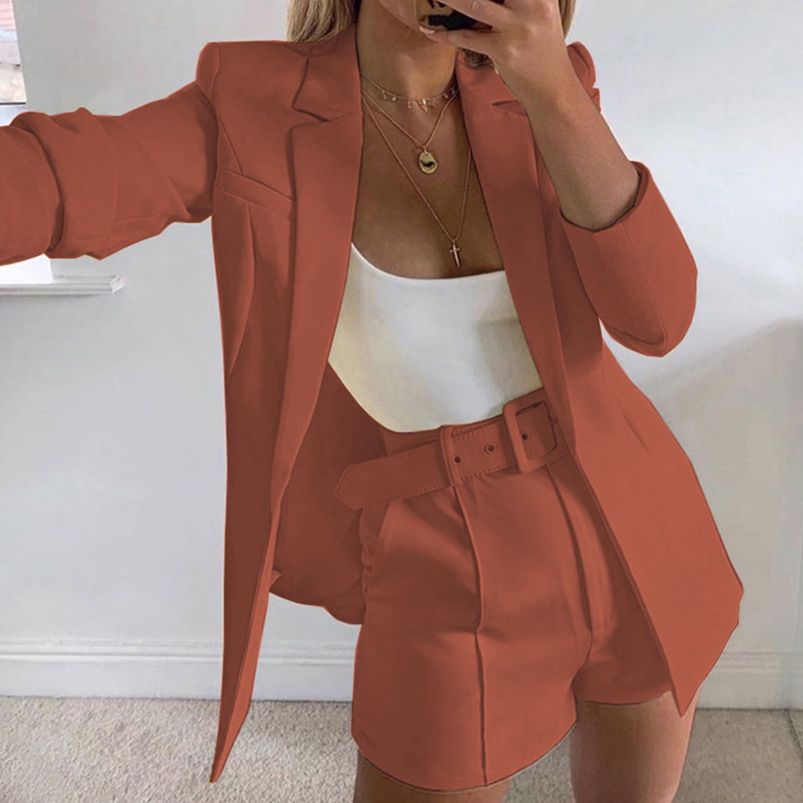 Two Piece Long Sleeve Blazer Pants Outfits