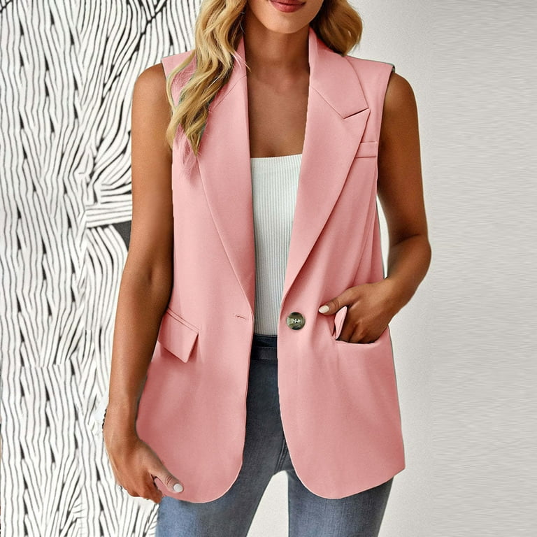 Pink Blazer Waistcoat Womens ASOS LUXE Halter Neck Tailored