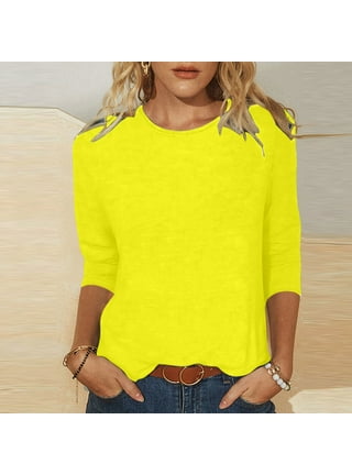 Yellow petite tops top