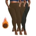 thumbnail image 1 of Meichang 3 Pack Fleece Lined Leggings with Pockets for Women Plus Size High Waisted Tights Thermal Warm Winter Yoga Pants for Workout Running, 1 of 9