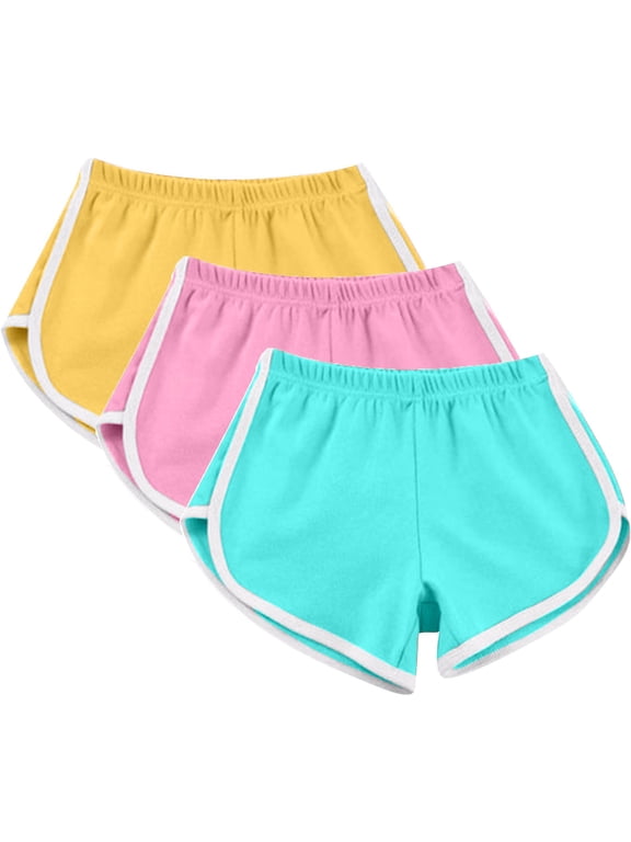 3 Packs Athletic Shorts for Women Elastic Waist Yoga Gym Workout Running Shorts Soft Comfy Booty Dolphin Shorts Cycling Sports Hiking Shorts for Women